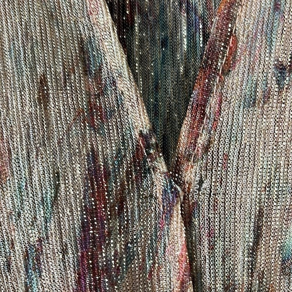 IRO Buoux Metallic Print Ruffle V-Neck Mini A-Line Dress - Picture 11 of 11